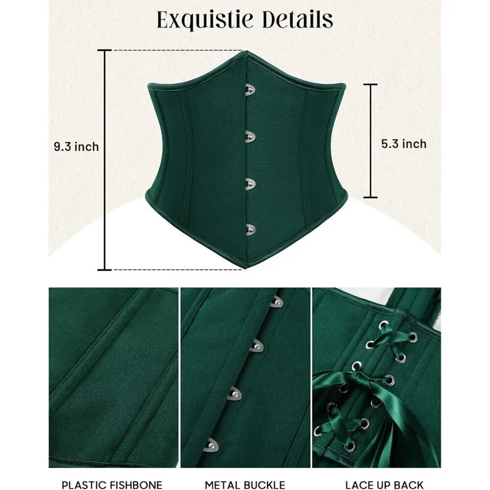 Women's Forest Green Corset Belt Wide Waist Lace Up Pirate Accessories Belt